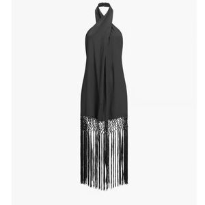 NWT COMMENSE Elegant Flirty Backless Sexy Fringe Halter dress XL